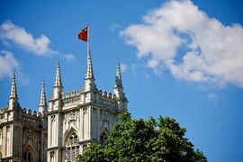 Spires of Westminster Abbey.