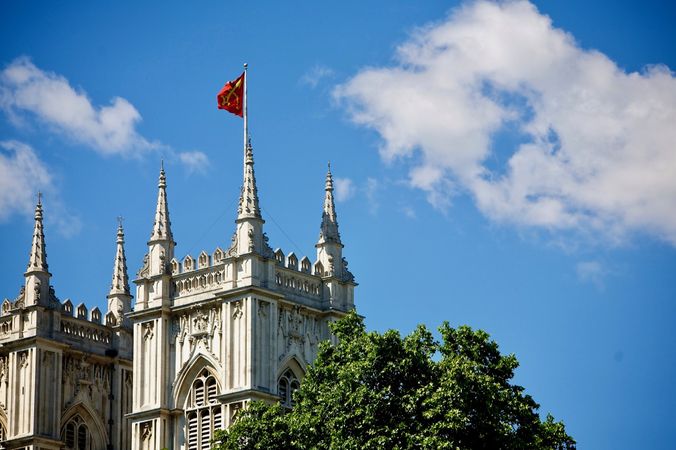 Spires of Westminster Abbey.