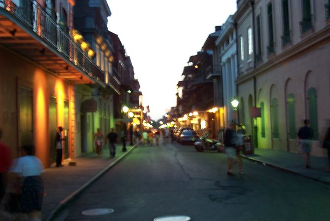 Looking north-west from Jackson Square up St. Peter Street.